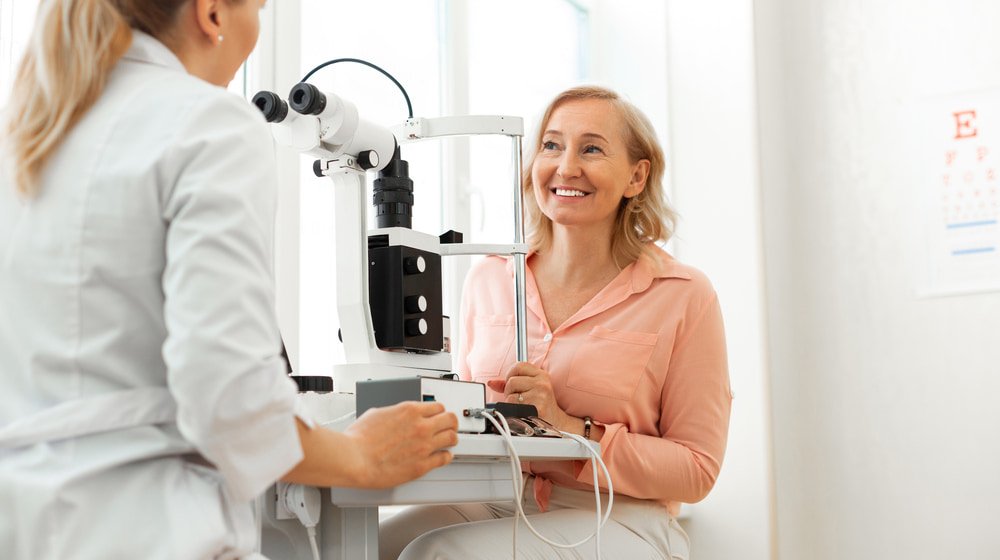 doctor is checking eyes for middle age woman PRELEX What Is It And How Does It Work feat ss